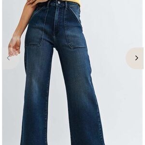 Just Black Denim the Patch Pocket wide Leg Medium Blue Wide-Leg Women's Jeans 28